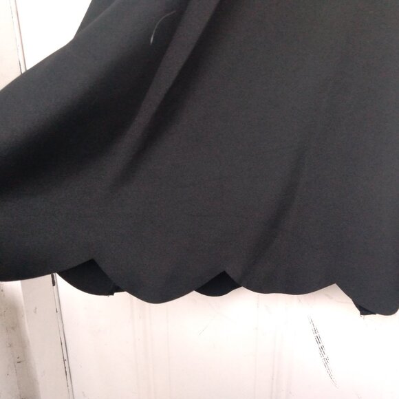 BLACK SCALLOPED NECKLINE A-LINE DRESS SLEEVELESS SIZE M MEDIUM - Picture 6 of 14